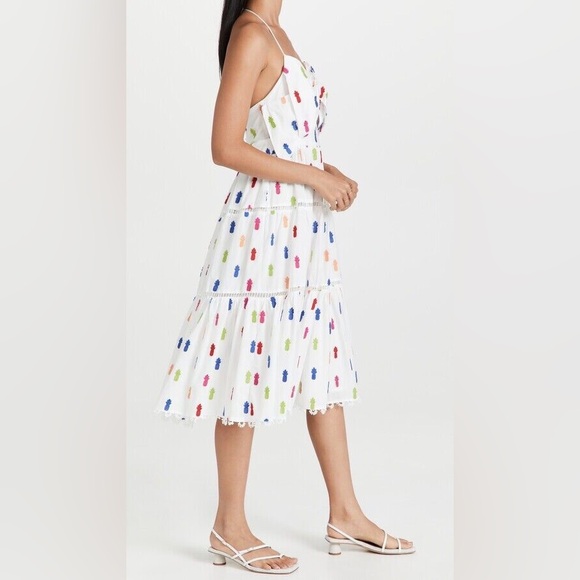 FARM RIO Pineapple Midi Dress with Bow XS - $235 - Picture 2 of 8